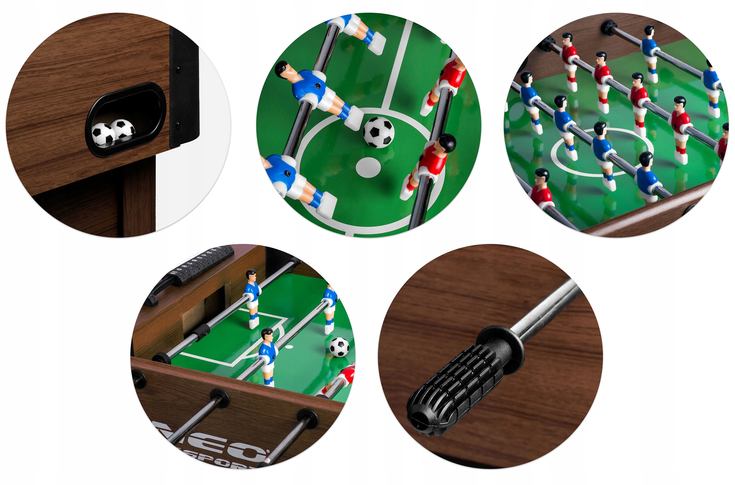 STÓŁ DO PIŁKARZYKÓW PIŁKARZYKI STOŁOWE PREZENT 22 ZAWODNIKÓW NEO-SPORT Szerokość produktu 61 cm