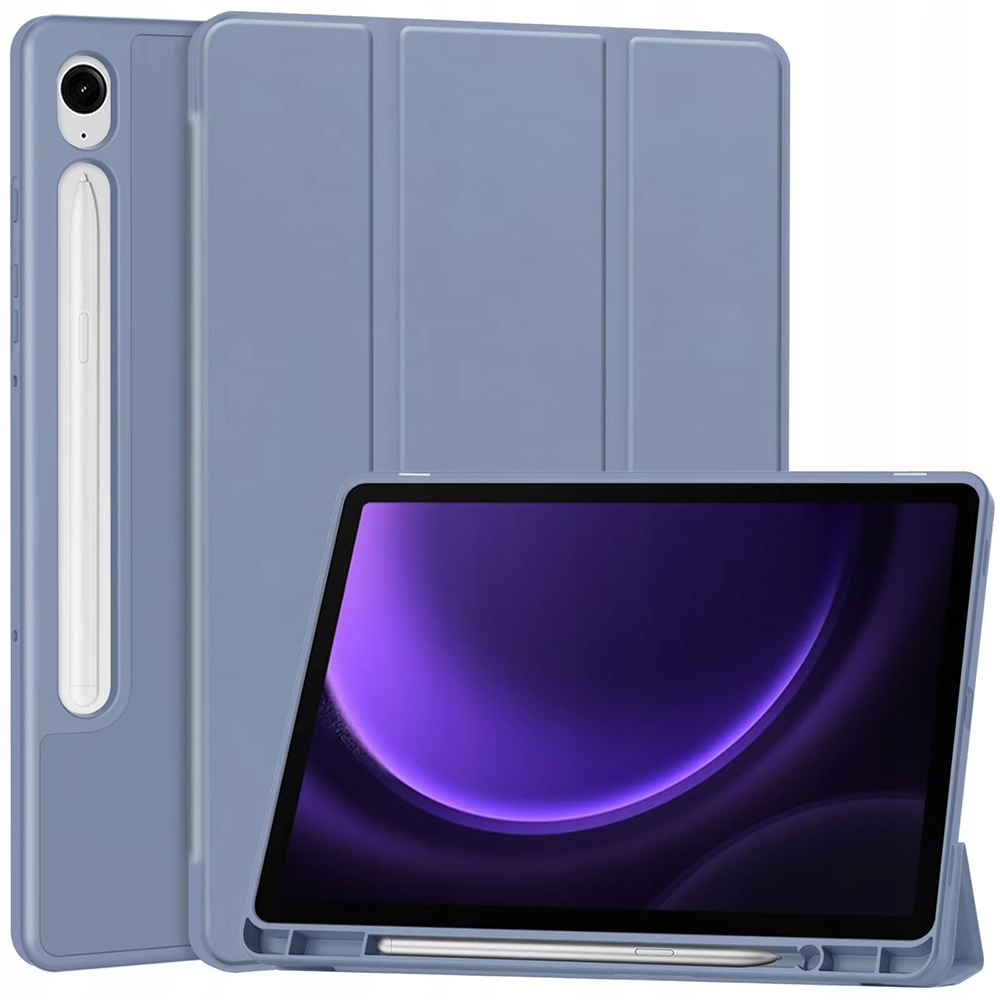 Etui do Galaxy Tab S10 Fe Plus, fioletowe, uchwyt na rysik, wake up