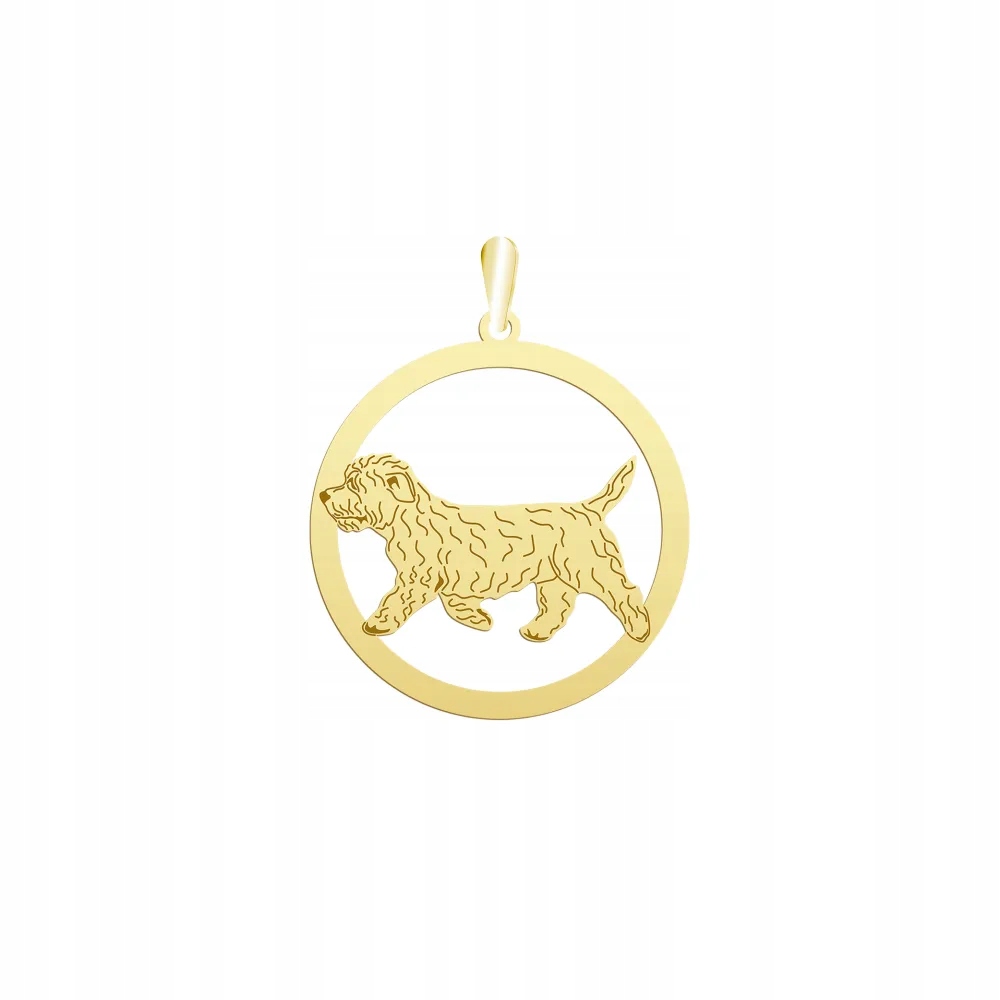 Zlatý přívěsek s psem Irish Glen of Imaal Terrier 925 Žena Gravírování