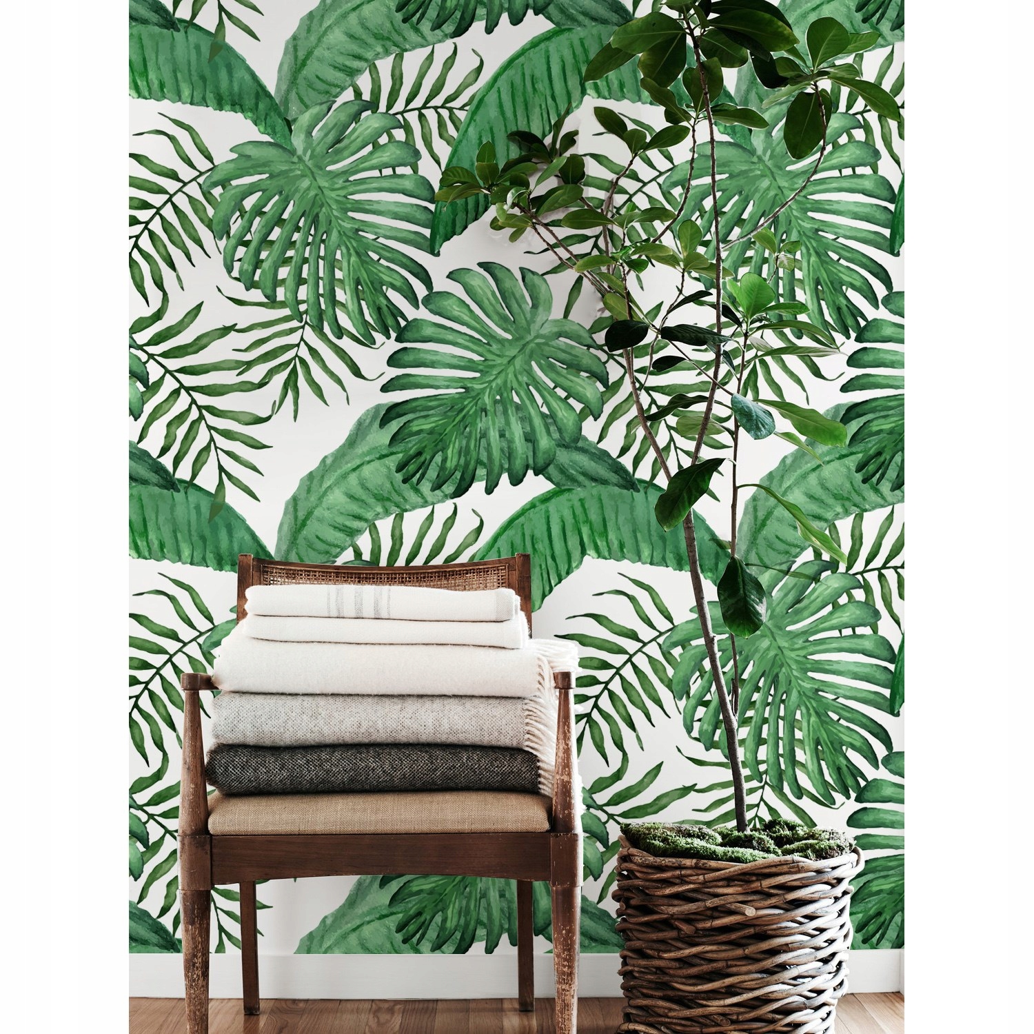 

Tapeta flizelina Liście tropikalne 416x254 + klej