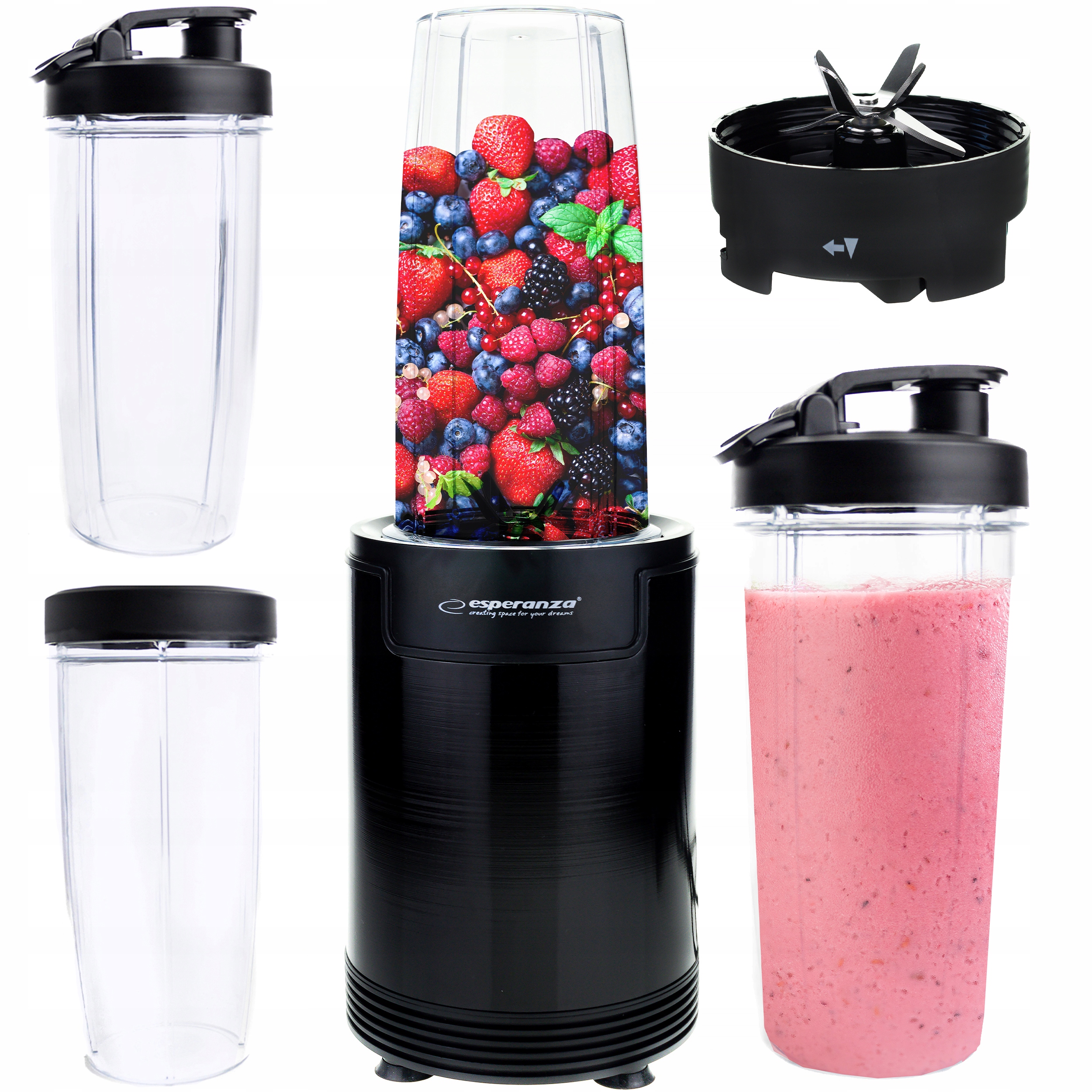 

Blender Kielichowy Do Koktajli 6W1 Bidon Butelka