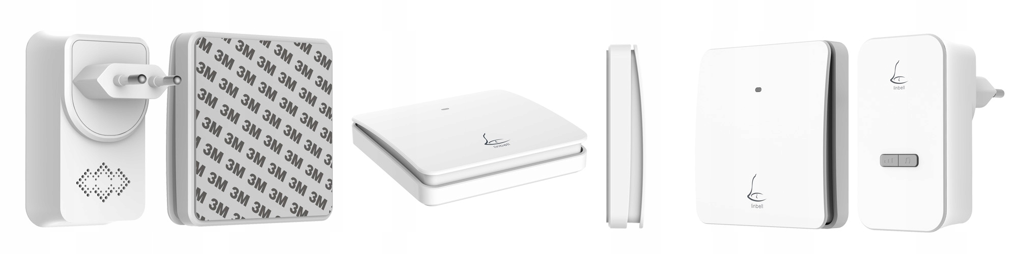 BEZBATERYJNY DZWONEK BEZPRZEWODOWY ZEWNĘTRZNY LINBELL M2L WODOODPORNY IPX7 Kolor biały