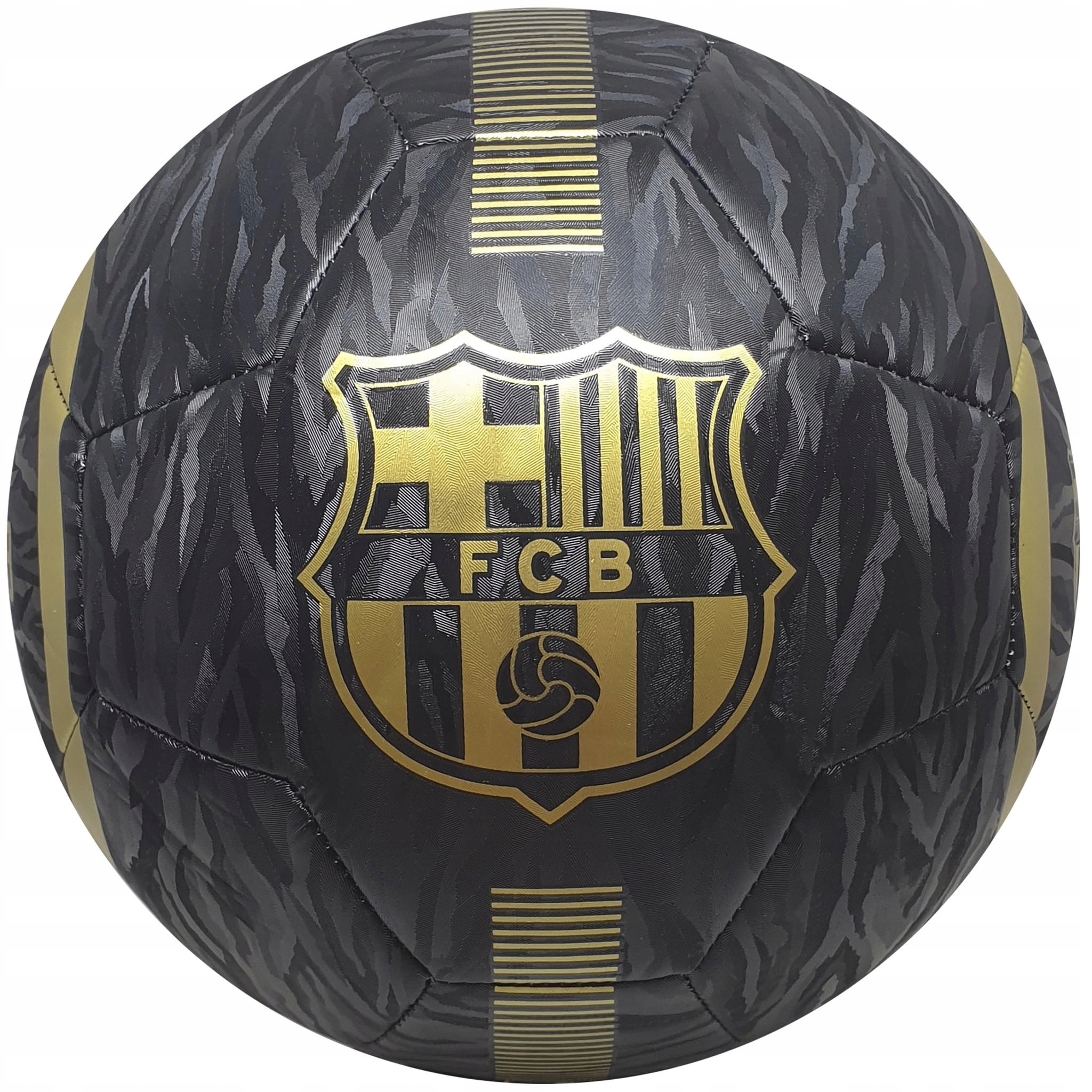 Futbalová lopta FV BARCELONA tréningová, rekreačná čierno-zlatá UNIKÁTNA