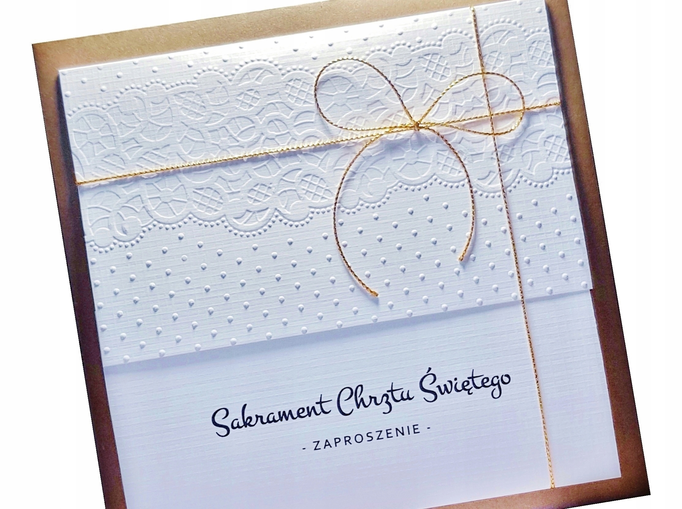ZAPROSZENIA NA CHRZEST ŚWIĘTY CHRZCINY - KORONKA
