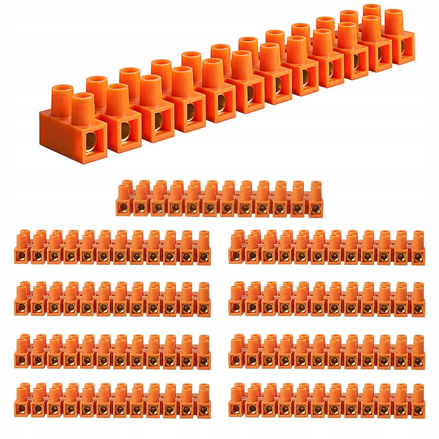 10 Ks Sada samozhášecích upínacích lišt 12 kolejí 10 mm² oranžová 0933-00