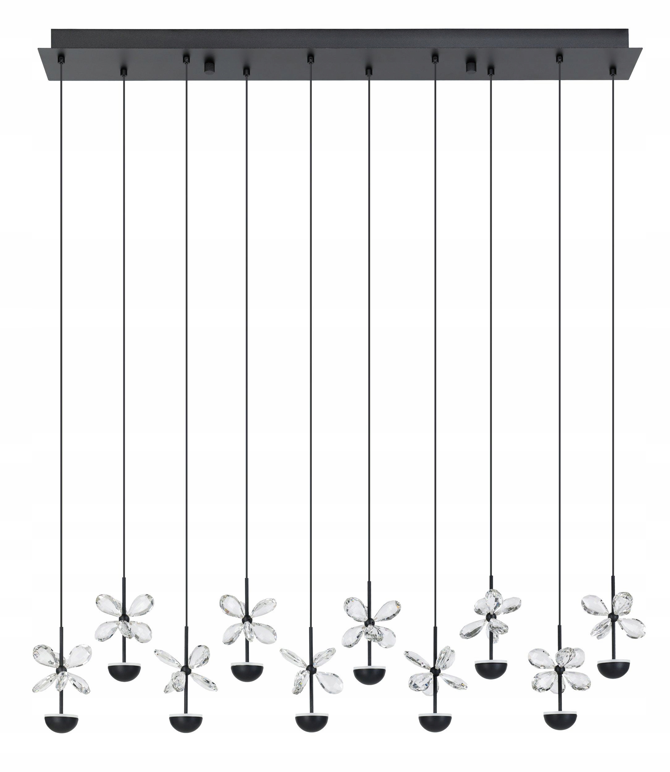 Lampa wisząca Led kolor czarny Eglo Pianopoli 2 styl glamour lampa nad stół