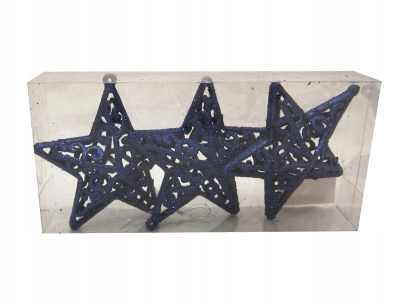 

Bombki ażurowe Gwiazdki Niebieskie 10,5cm 3szt