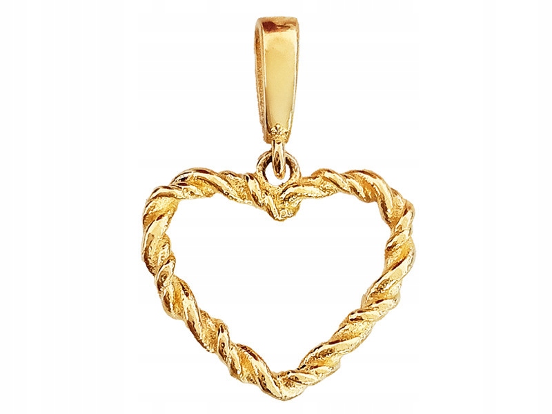 Zlatý přívěsek 585 jemné kroucené srdíčko rámeček srdce jako dárek