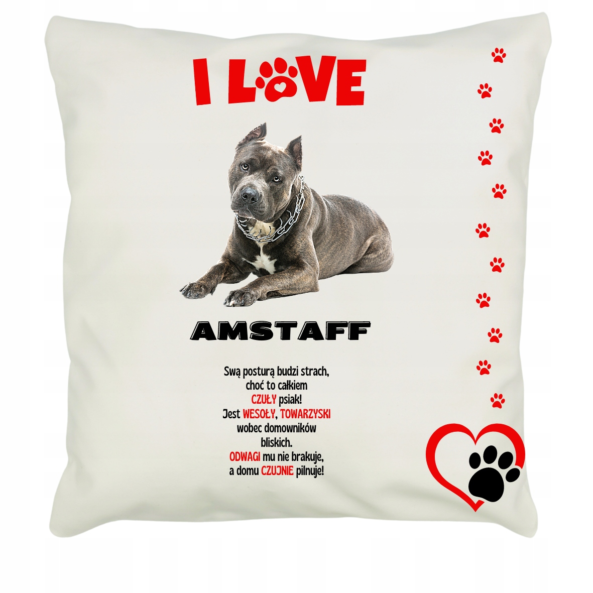 

Poduszka Minky Rasy Psów Amstaff 2205
