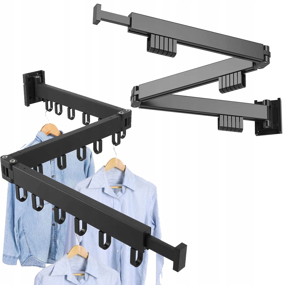 

Wieszak Na Ubrania Chowany Składany Tri-fold 120CM