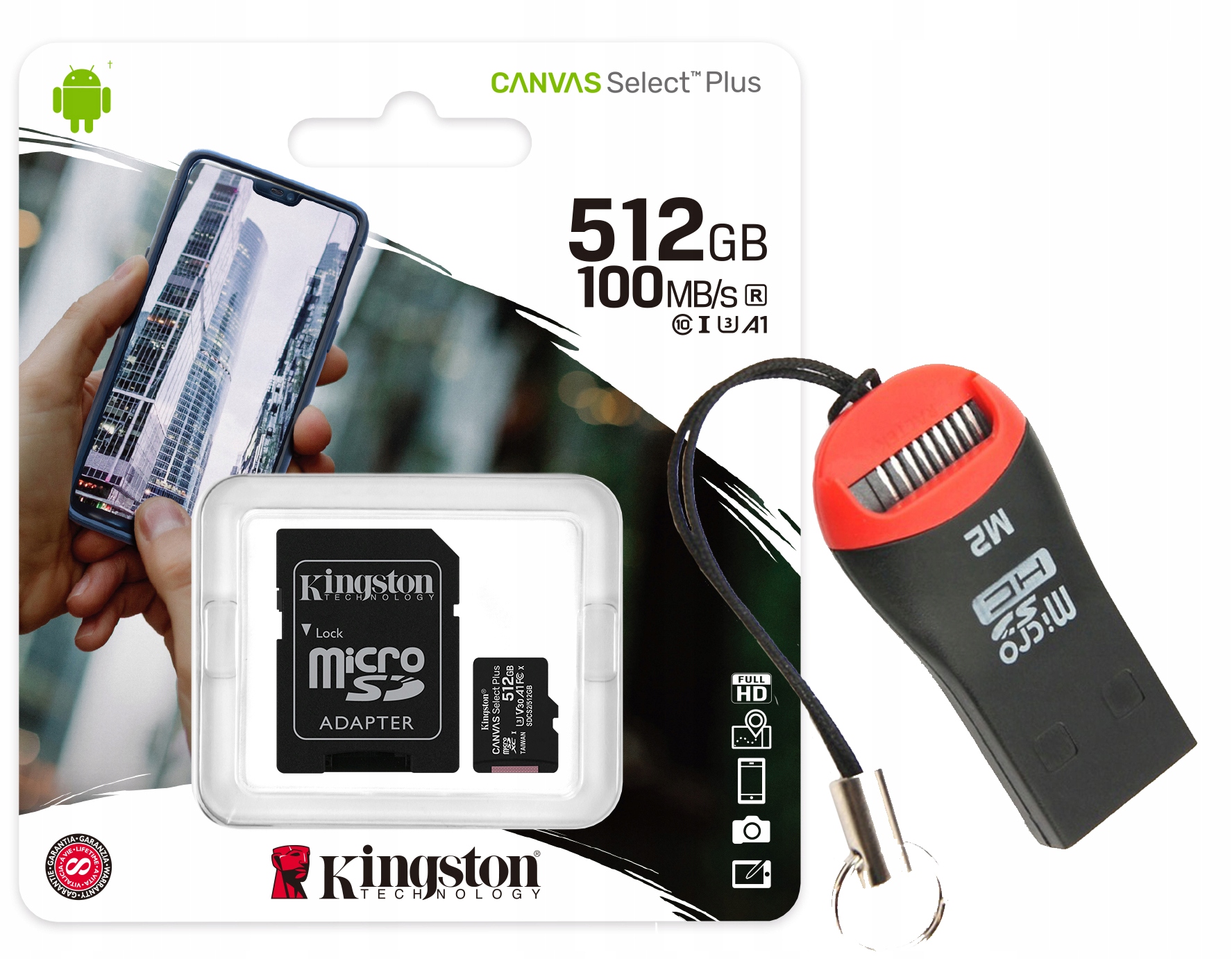 Paměťová karta Kingston 512GB CLASS10 microSD Čtečka Micro Mini