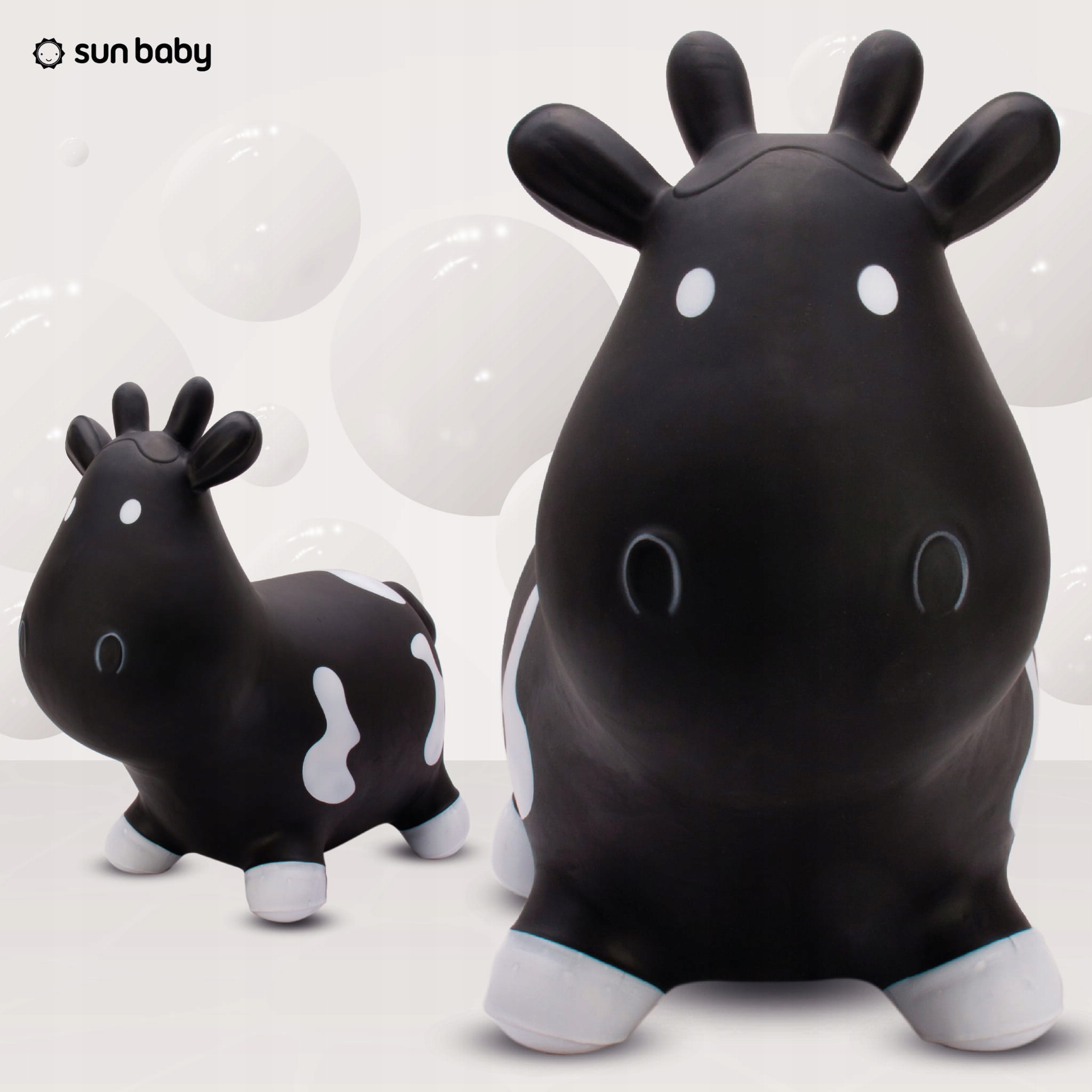 Skoczek dla dzieci gumowy do skakania z pompką na roczek KRÓWKA czarna Rodzaj skoczki