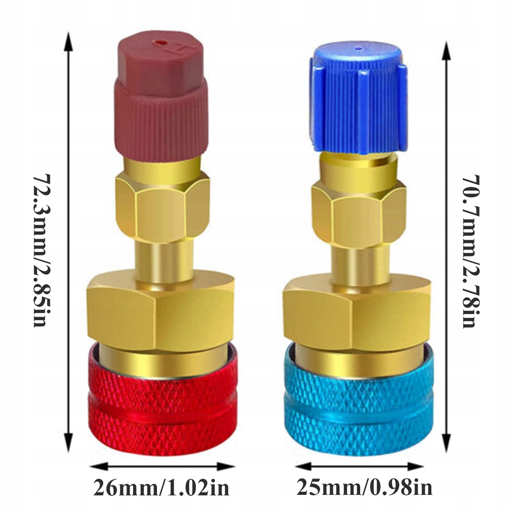 2x PRZEJŚCIÓWEK Adapter zaworu do klimatyzacji R1234YF do R134A PREMIUM Kod producenta 6R01daq
