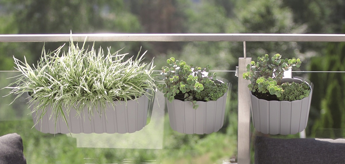 DONICZKA WISZĄCA NA BALUSTRADĘ BALKON SZARA 40CM Marka Prosperplast