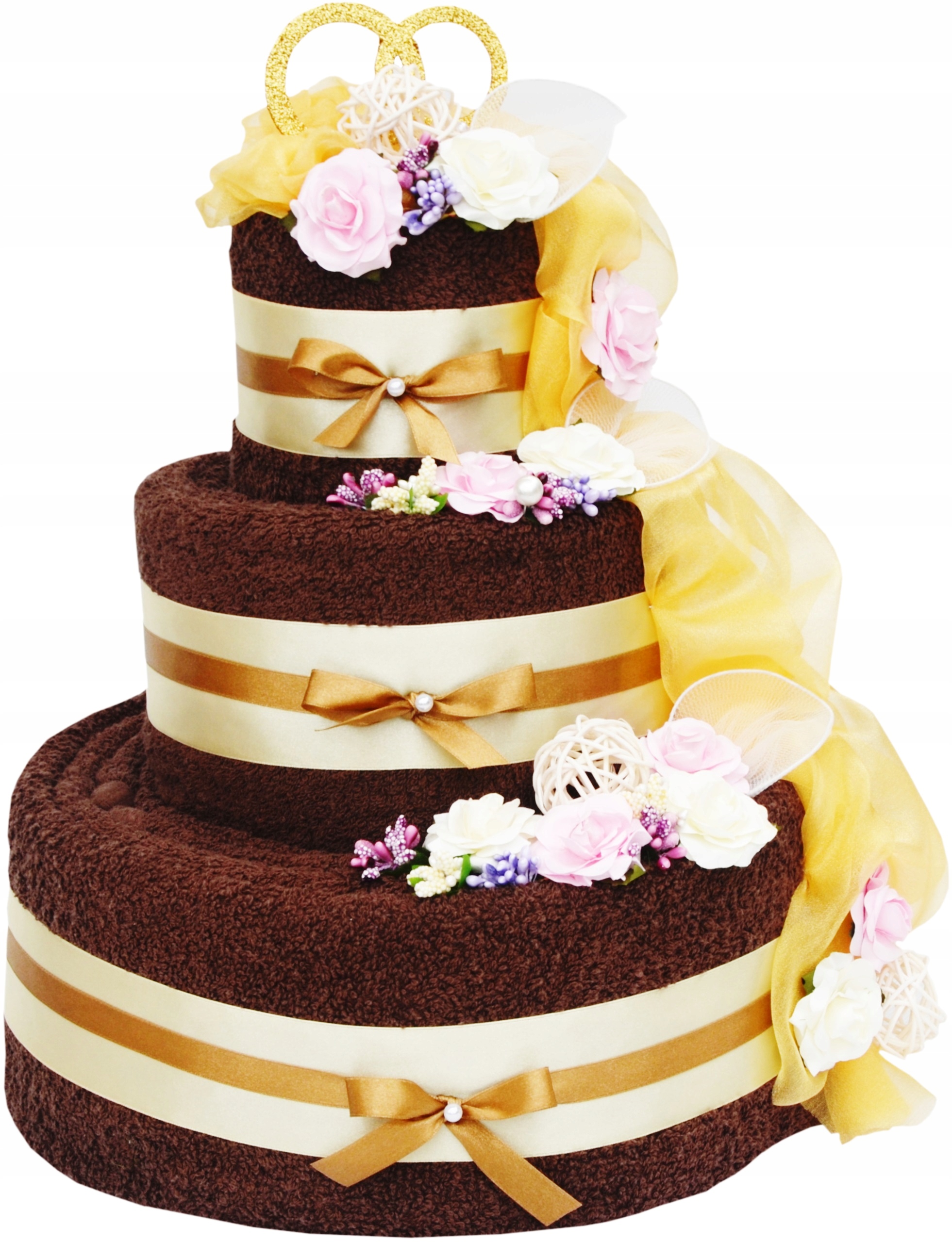 Prezent na Ślub KOMPLET 6 ręczników z HAFTAMI TORT