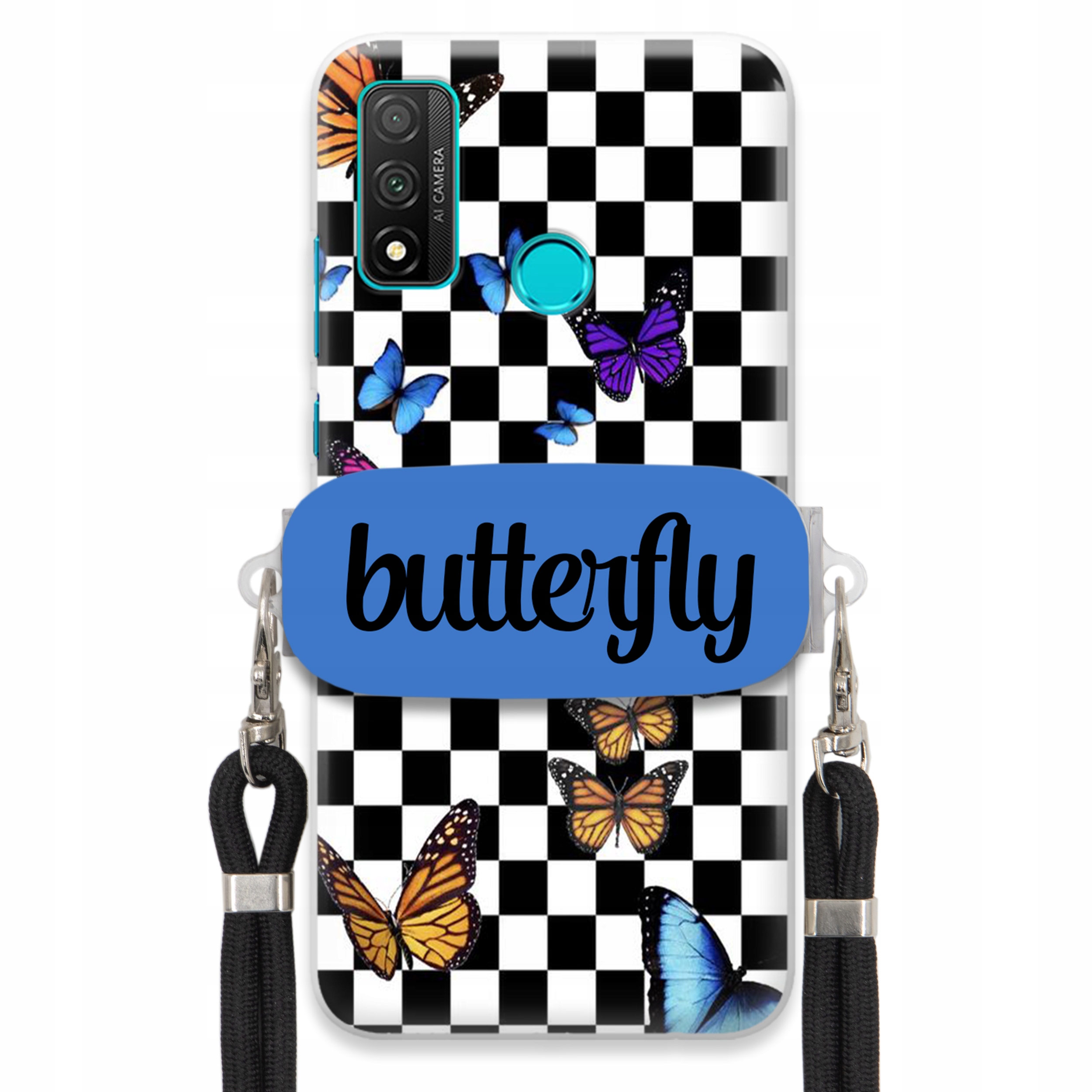 Pouzdro Pro Huawei P Smart 2020 Case Obdélníkový Držák Vodítko Butterfly Motýli
