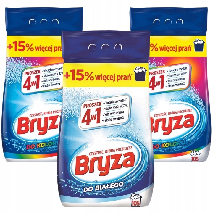 Levně Bryza Prací prášek Barva Bílá 3x6,8kg