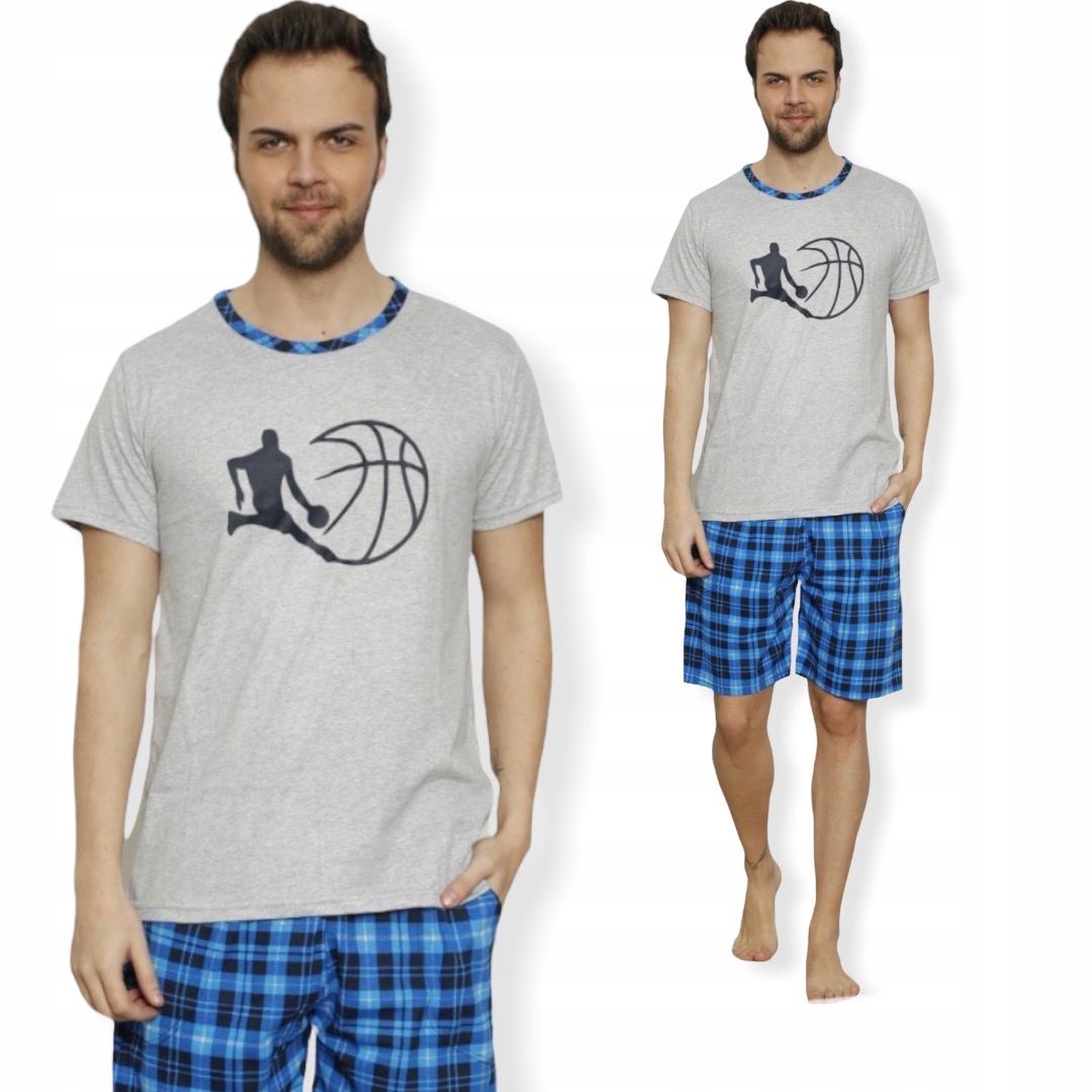 

Piżama Męska Krótki Rękaw Krótkie Spodenki/bawełna