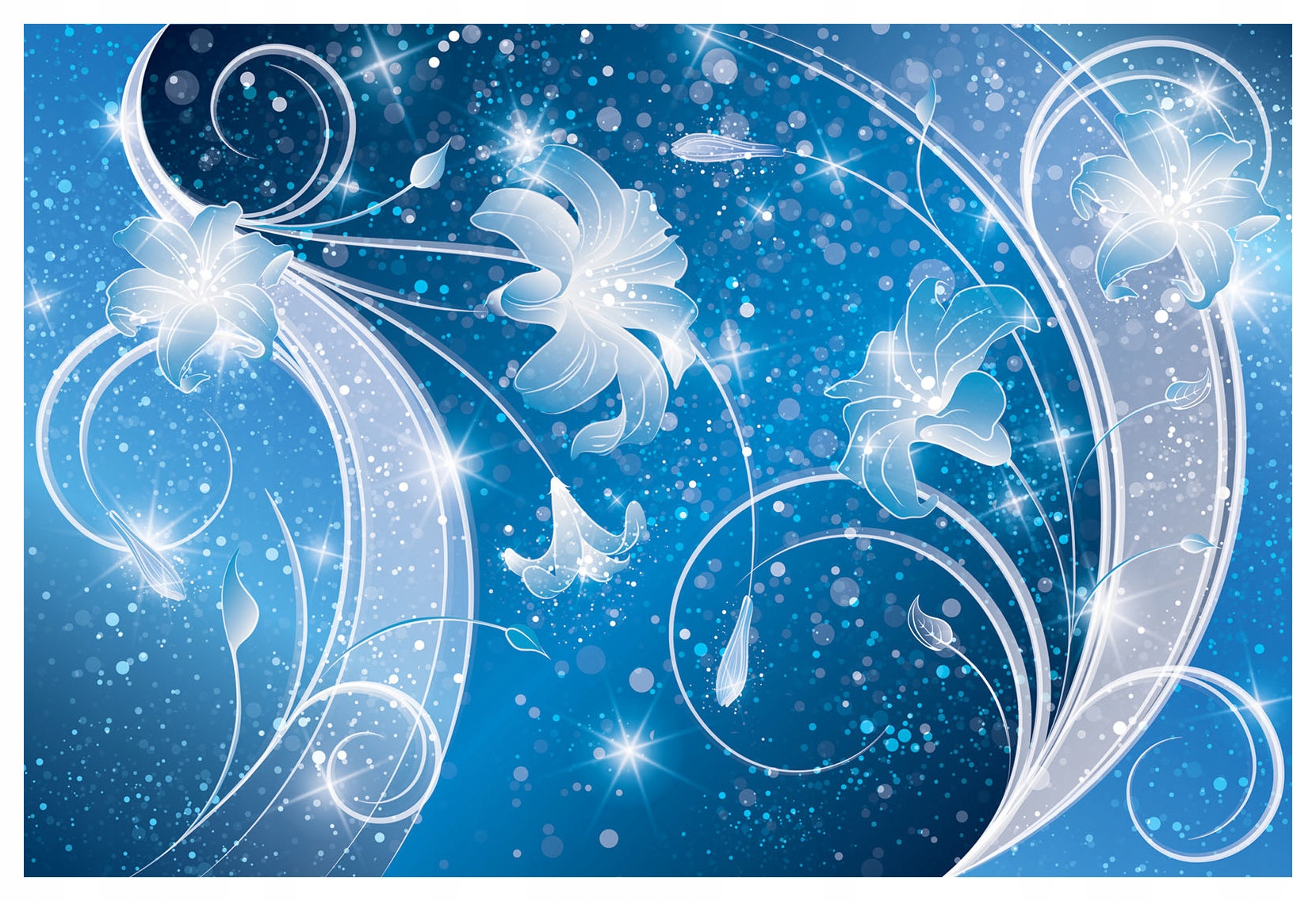 Fototapeta Lilie lesk modrý gradient jemné květiny 208x146 lepidlo