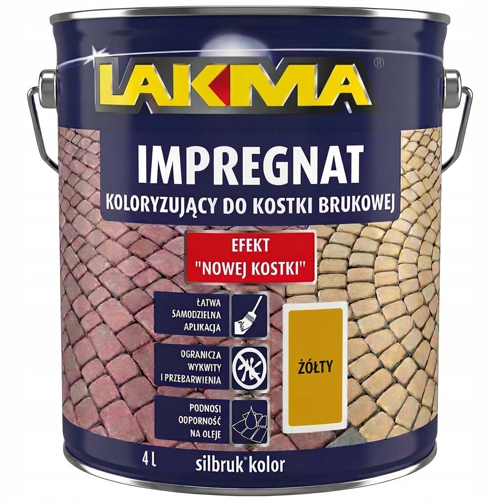 Impregnat Koloryzujący Do Koski Brukowej Silbruk 4L Żółty Lakma