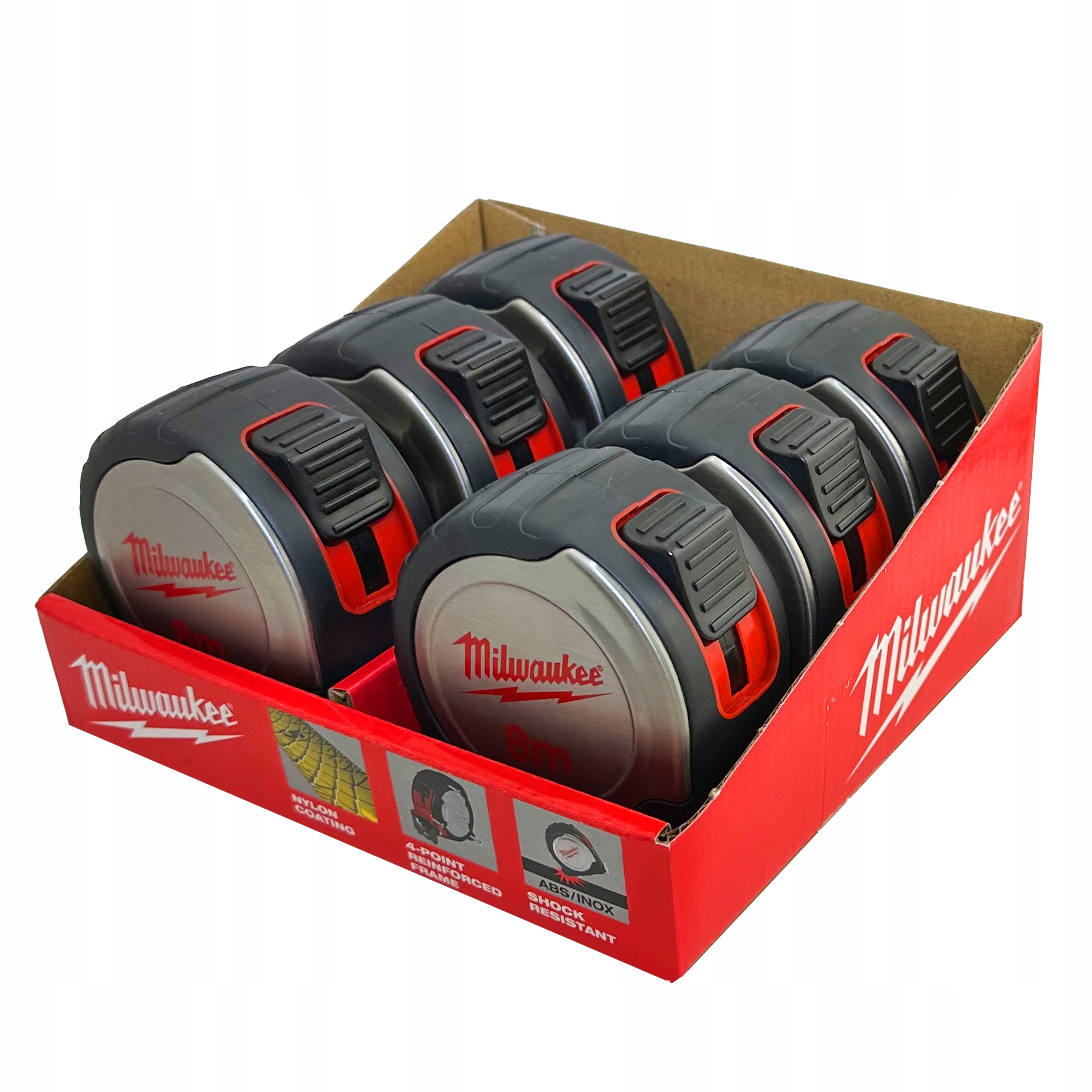 Miara zwijana 8 m z metalową obudową 8/25 Milwaukee 4932451640 Zestaw