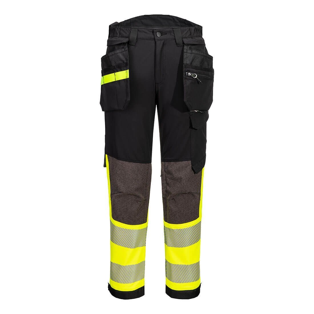 Elastické výstražné kalhoty třídy 1 EV4 s pouzdry Žlutá/Černá vel. 36