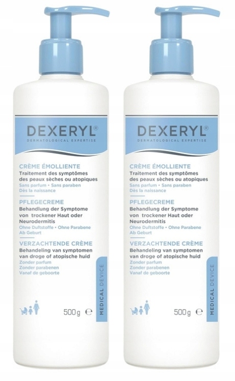 2x Dexeryl Emolient Azs krem do skóry suchej i atopowej 500 ml