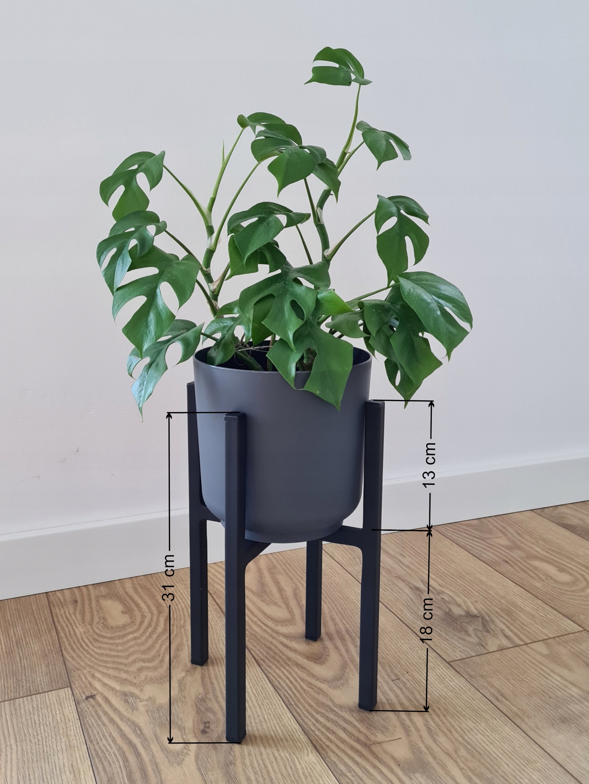 KWIETNIK METALOWY STOJAK Z OSŁONKĄ NOWOCZESNY 31CM 4 NOGI Kod producenta 015