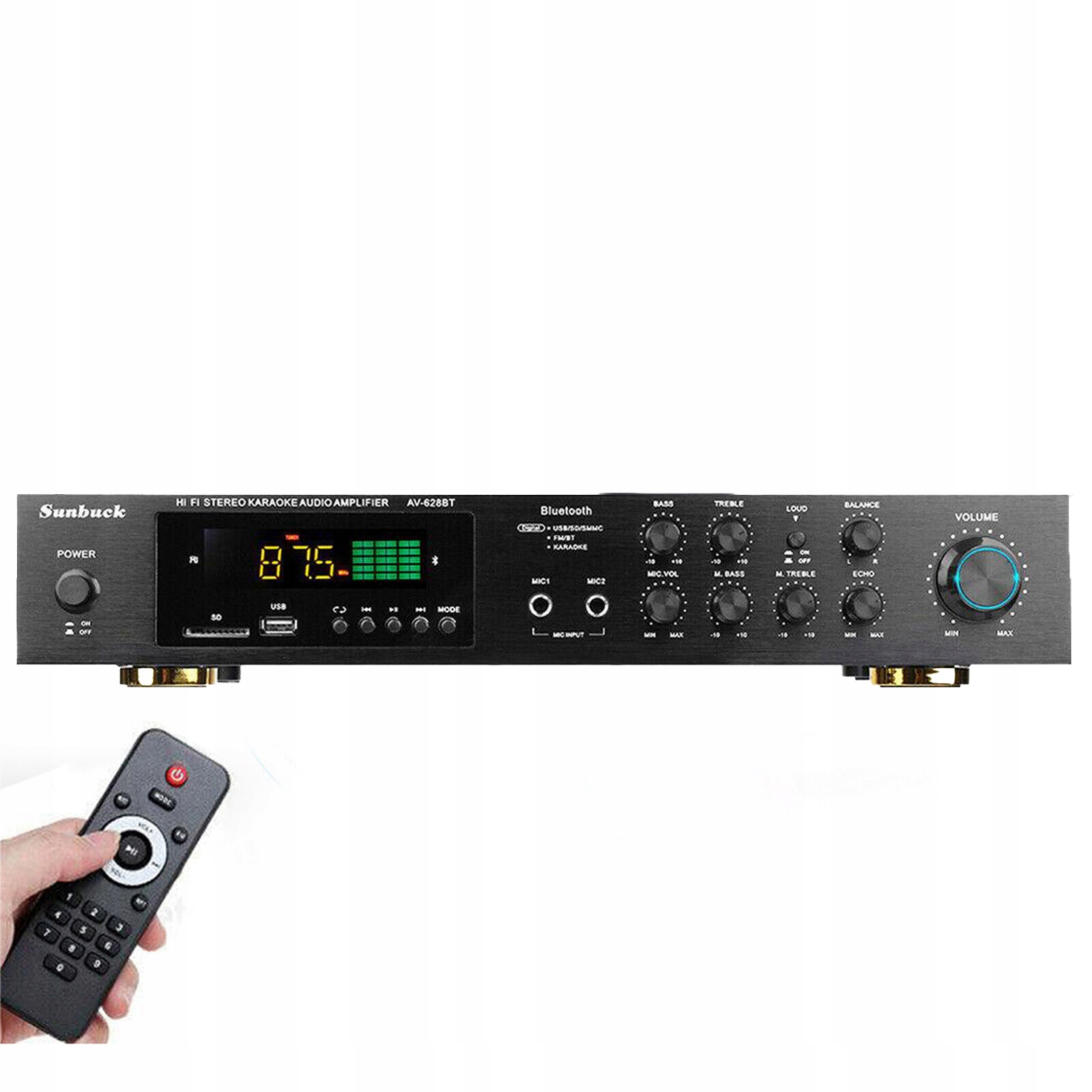 Bluetooth 4.2 Digitální Zesilovač Hifi Mini Audio Přehrávač Dálkové Ovládání