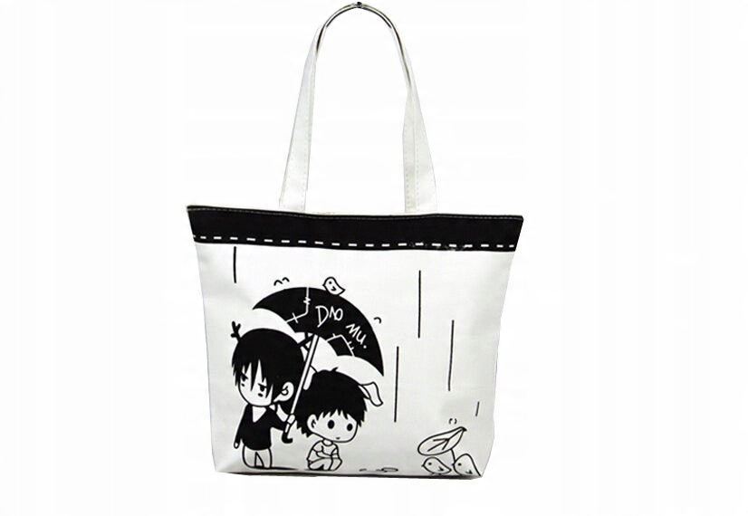 

Duża Materiałowa Torba Shopper Bag Nadruk Wzory