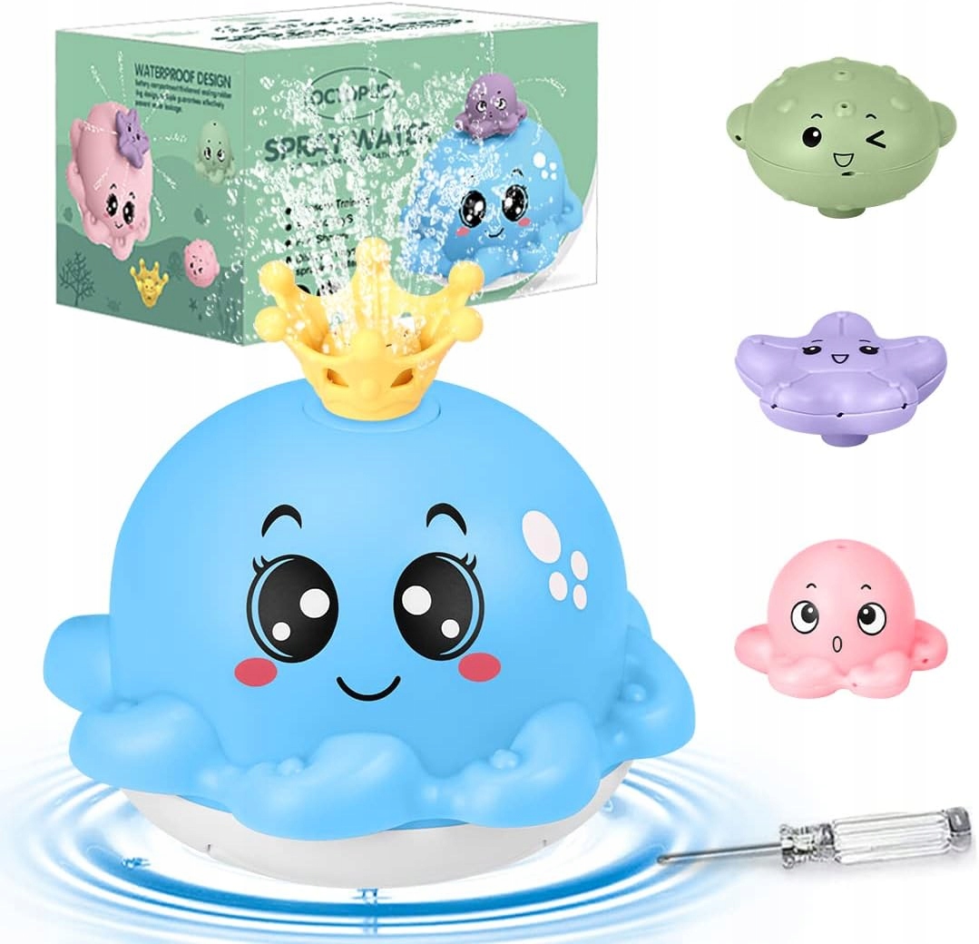 ZABAWKA DO KĄPIELI PŁYWAJĄCA OŚMIORNICZKA FONTANNA DO KĄPIELI WODY LED Minimalny wiek dziecka 1