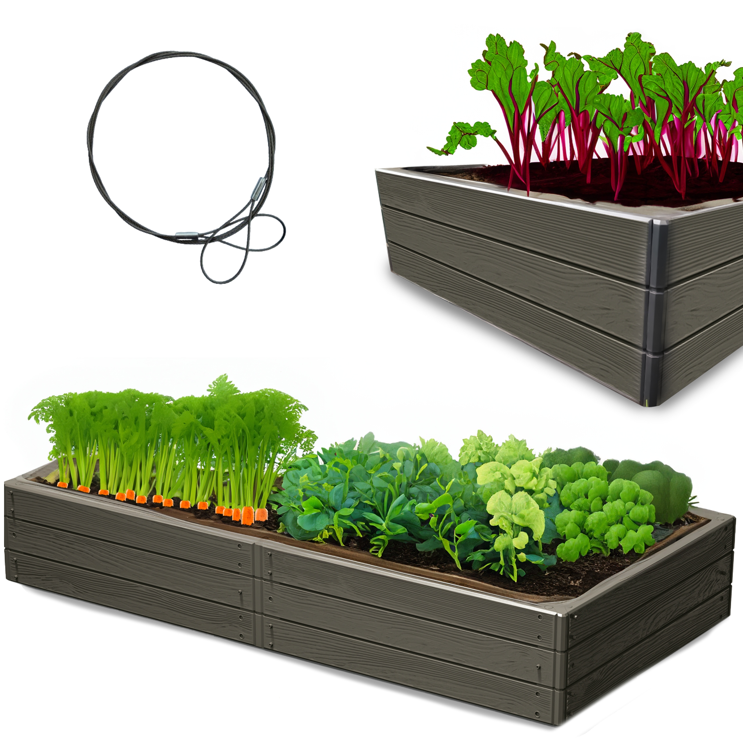 Warzywniak Skrzynia na Warzywa 150x75x25cm Warzywnik Grządka Antracyt