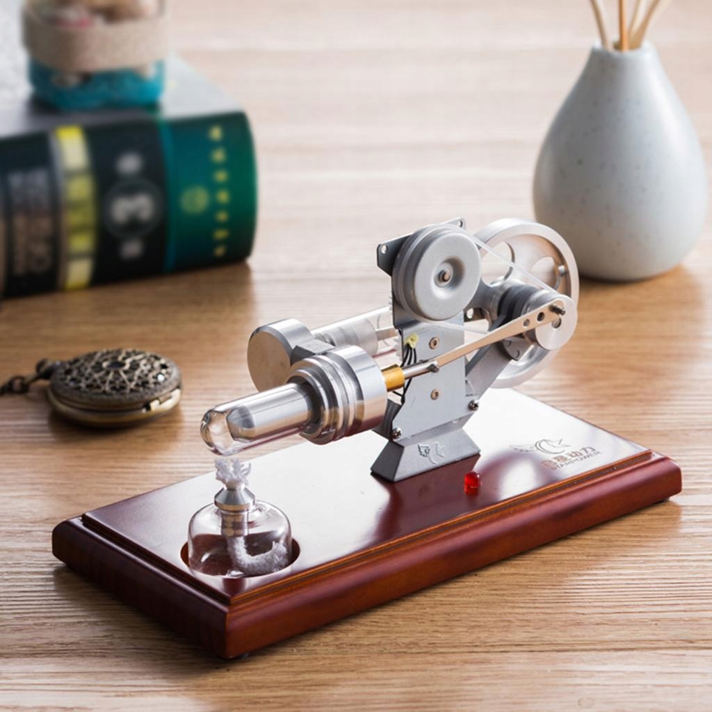 Stainless Steel Stirling Engine Motor Model Electric Generator with LED Rodzaj mały fizyk
