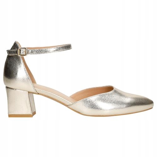 Zlaté dámské lodičky na nízkém podpatku vel. 40