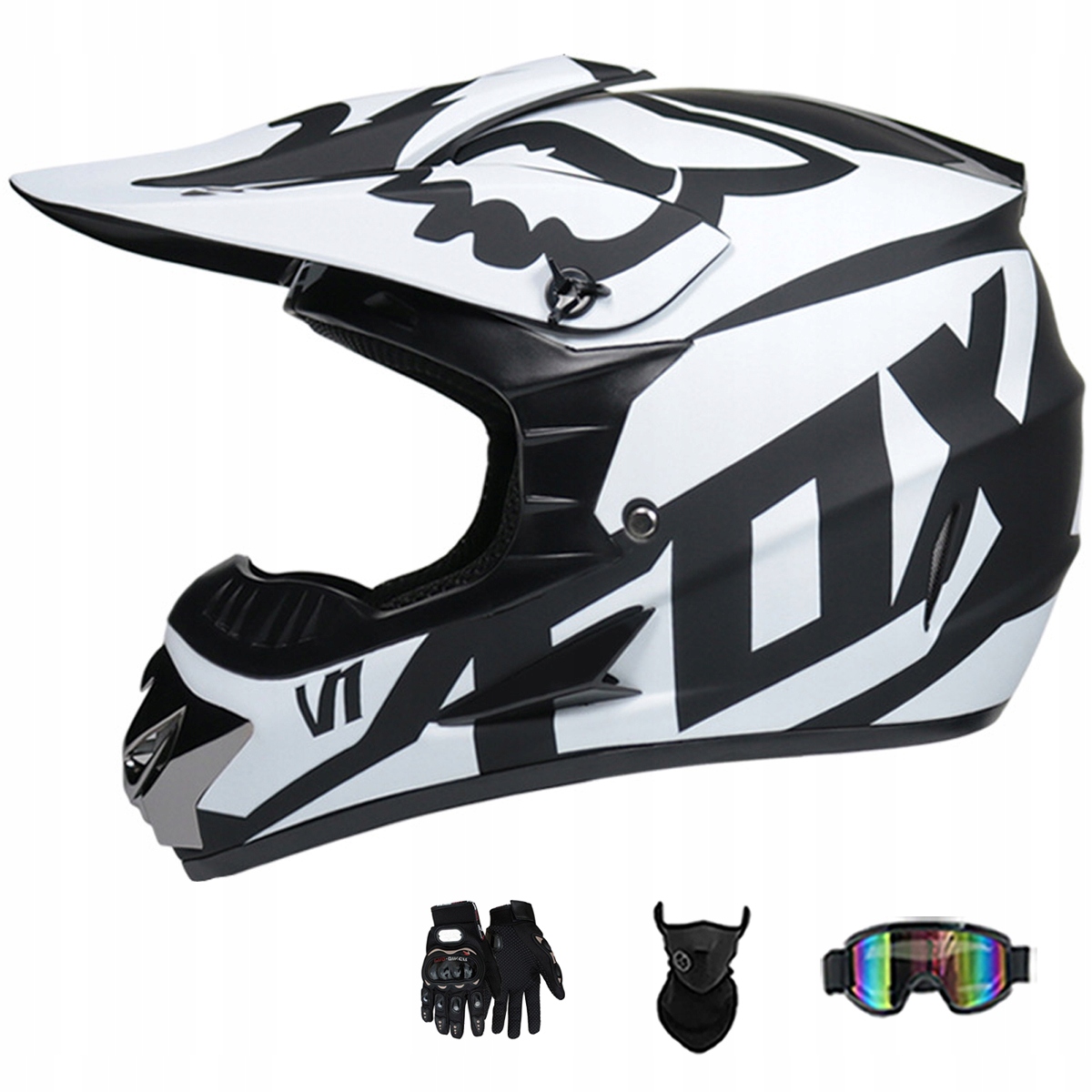 Motocyklová Přilba Lehká Enduro Quada Brýle Rukavice Maska S