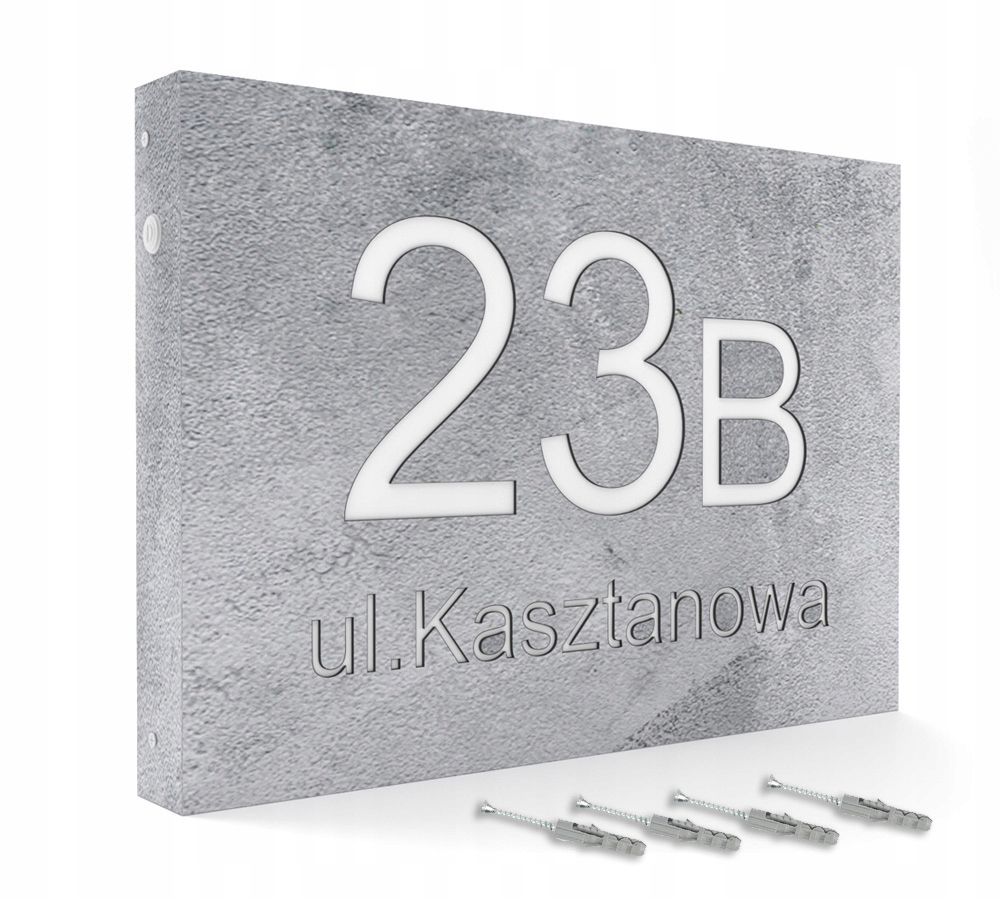 Podświetlany numer domu tablica adresowa LED 30x20