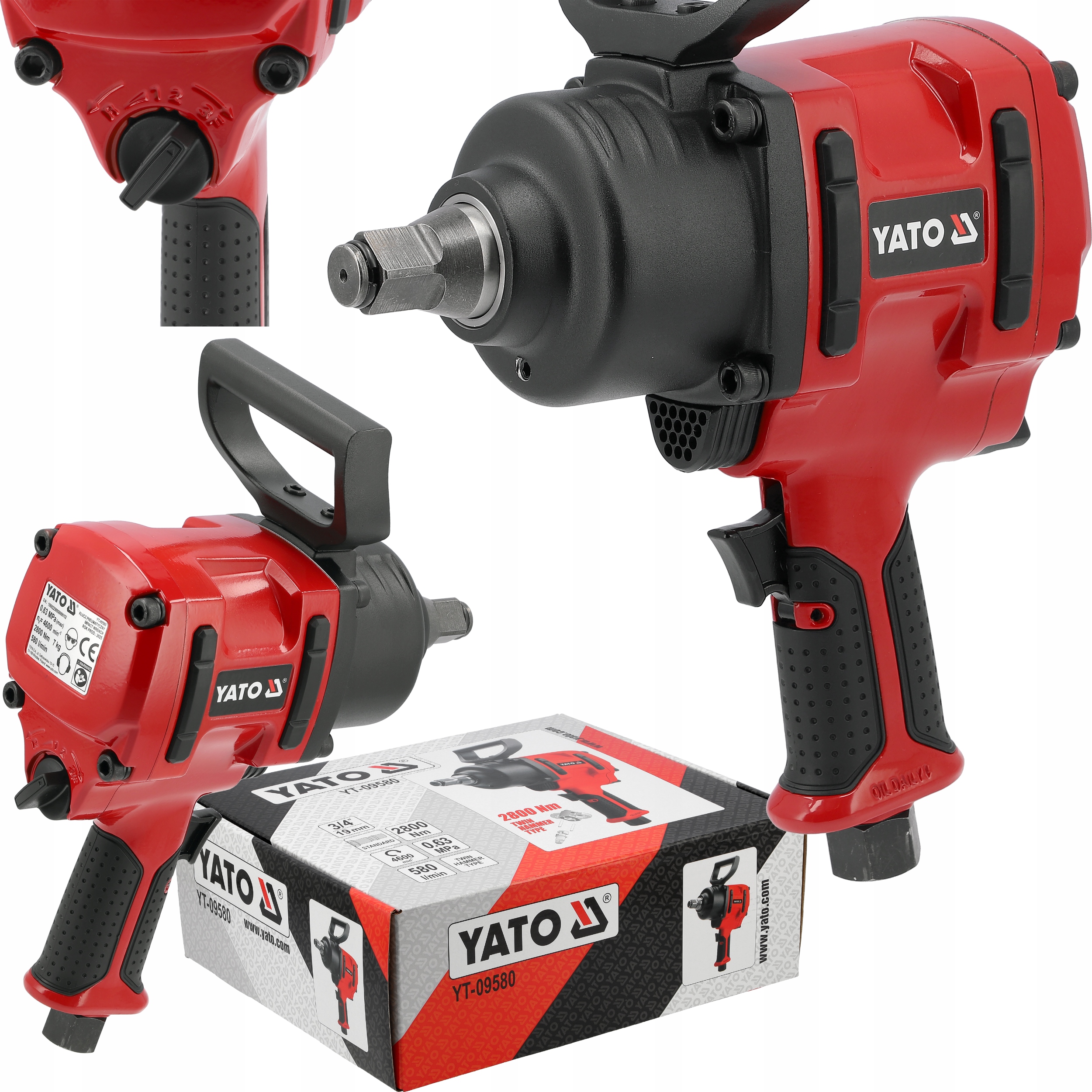 Yato Klucz Pneumatyczny Udarowy Do Kół 3/4" 2800Nm Kompozytowy Twin Hammer