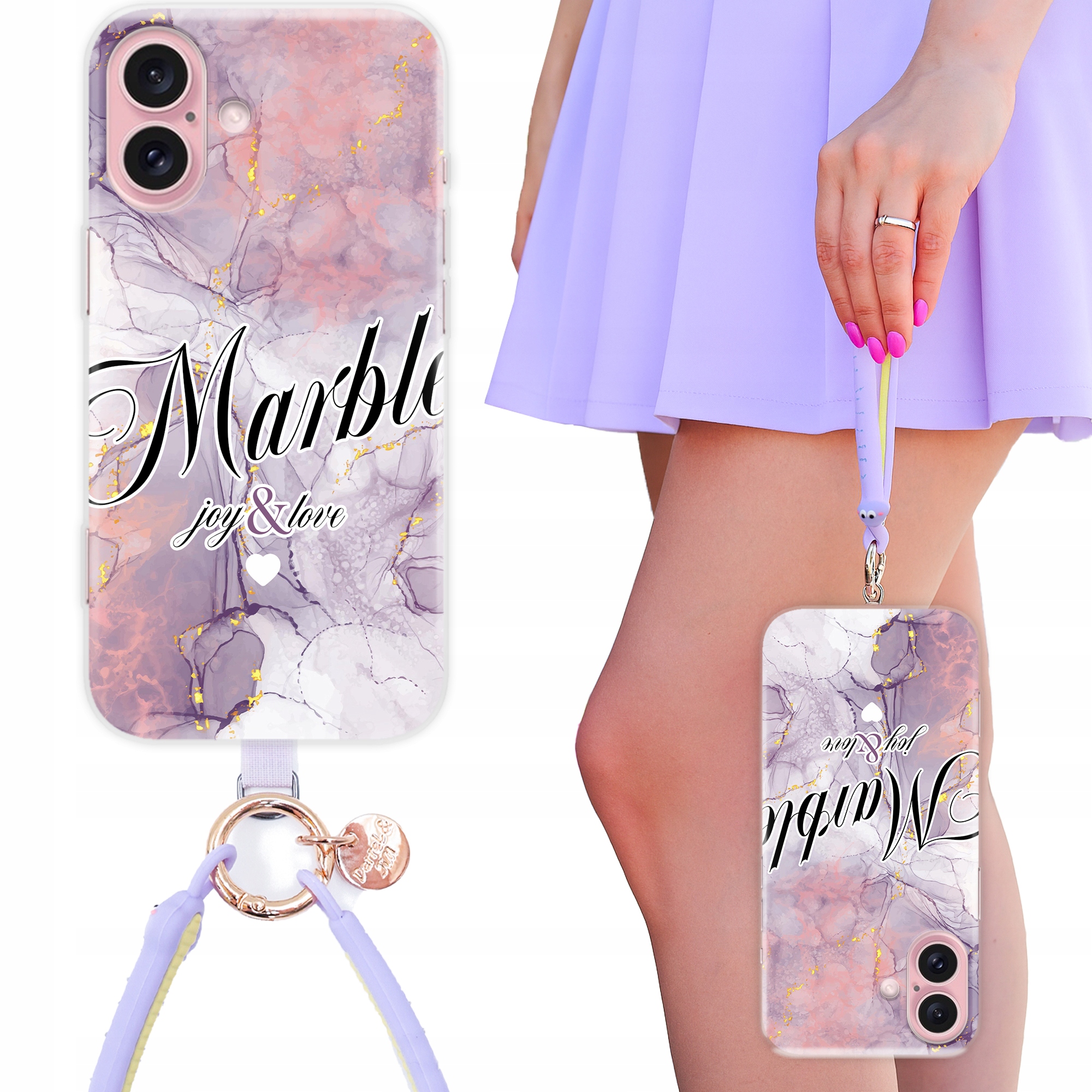 Pouzdro Pro Iphone 16 Pevné|Stylové Pouzdro Držák Joy & Love – Prémiová sada