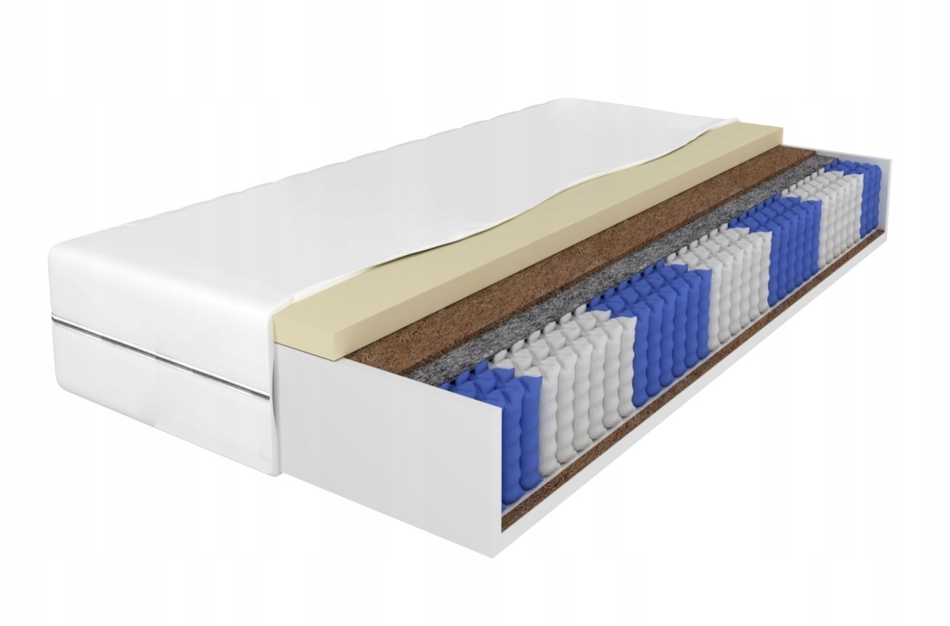 Materac 160x200 Sprężynowy Kieszeniowy H3/H4 Ester 24cm Kokos Pikowany