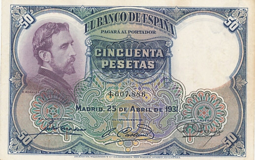 [MB31490] Hiszpania 50 pesetas 1931
