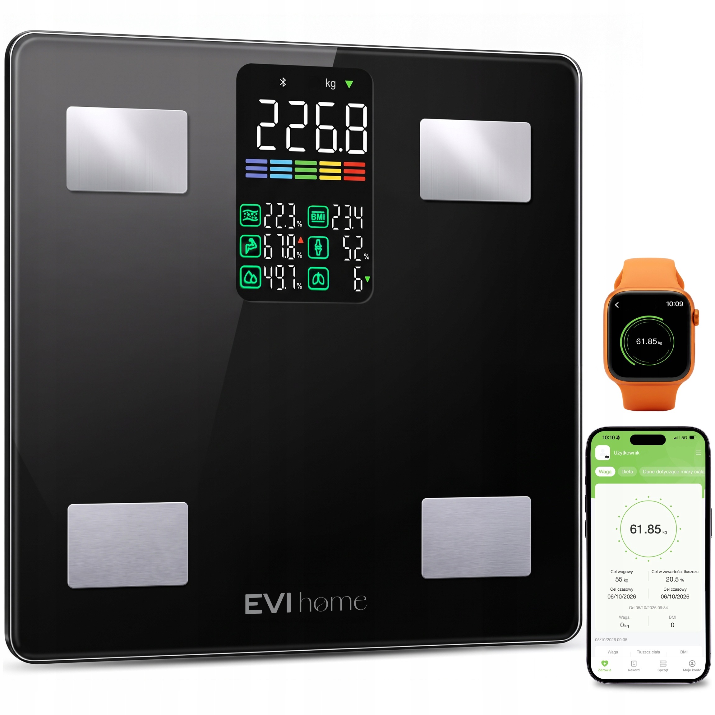 Analytická Koupelnová Váha Bluetooth Aplikace Měření Bmi Smart Do 226 kg