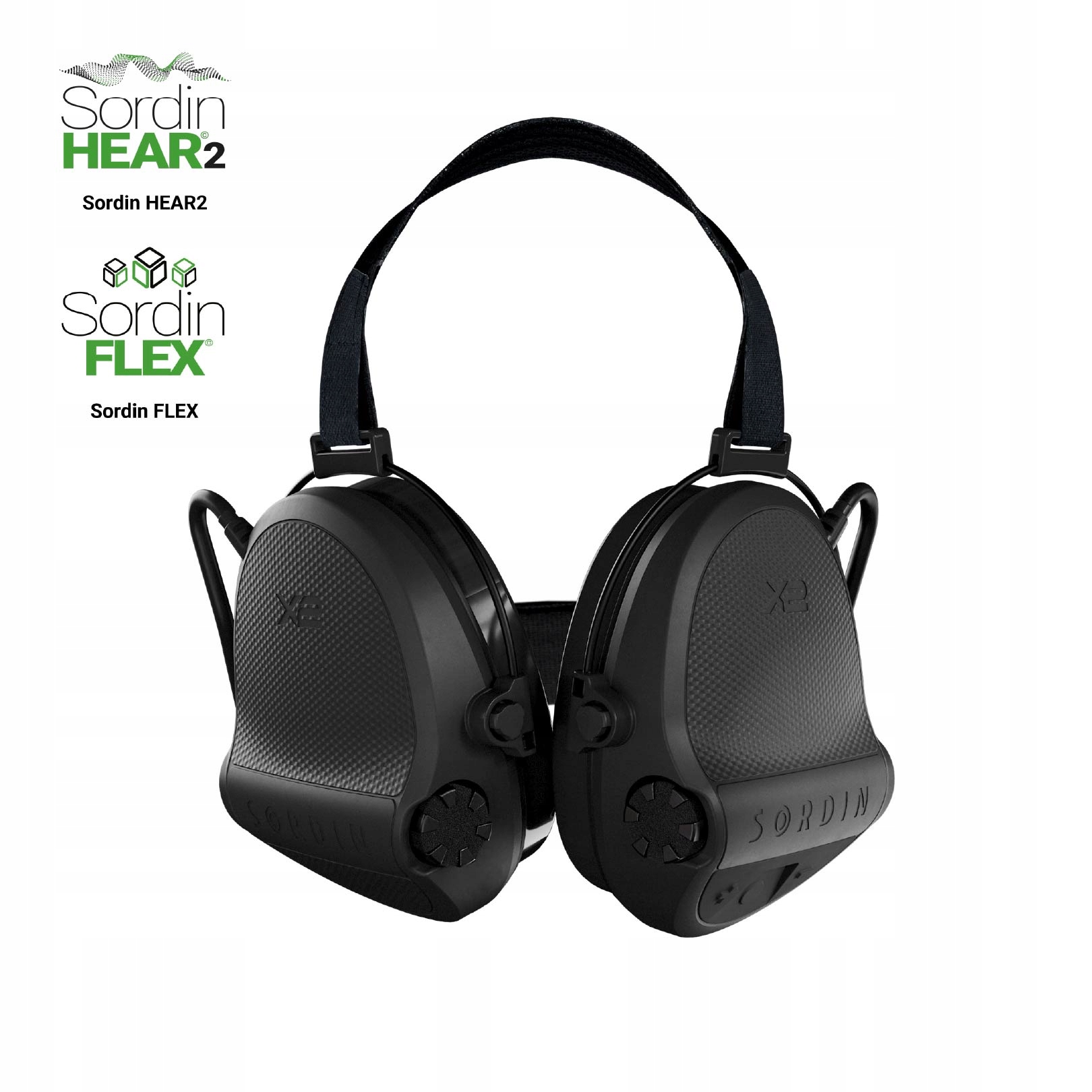 Słuchawki Sordin Supreme X2, nakarkowe, czarne kubeczki slim, wkładki żelow