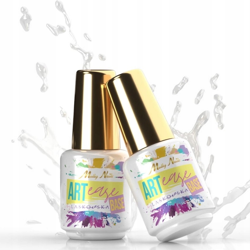 2x Zdobící báze pro usnadnění práce Mollynails 15g Art Easy Base Laskowska