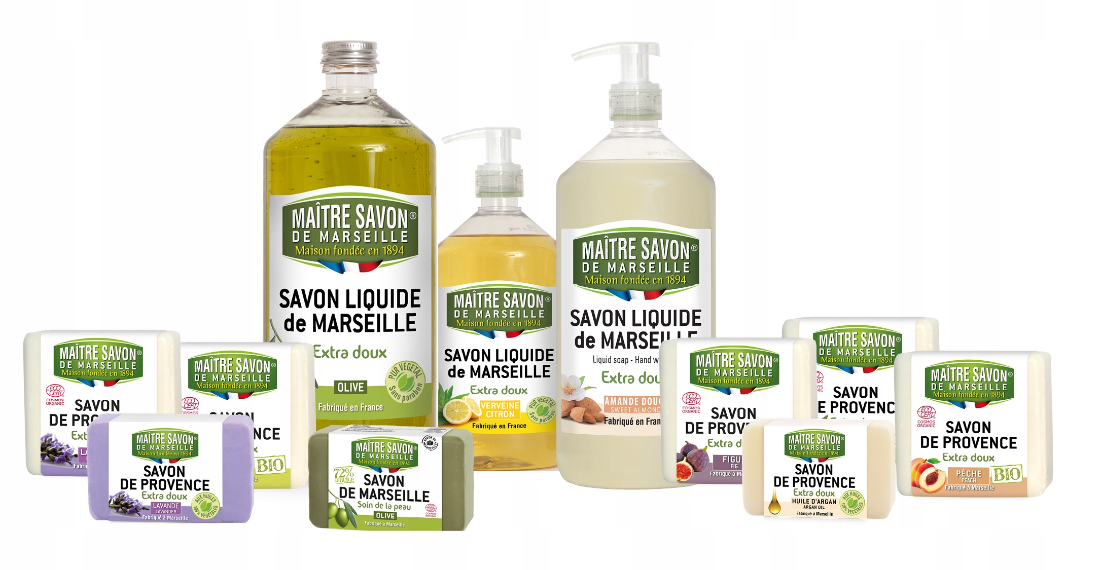 Maitre Savon mydło marsylskie OLIWKA Ecocert COSMOS NATURAL 3x200g Opakowanie folia