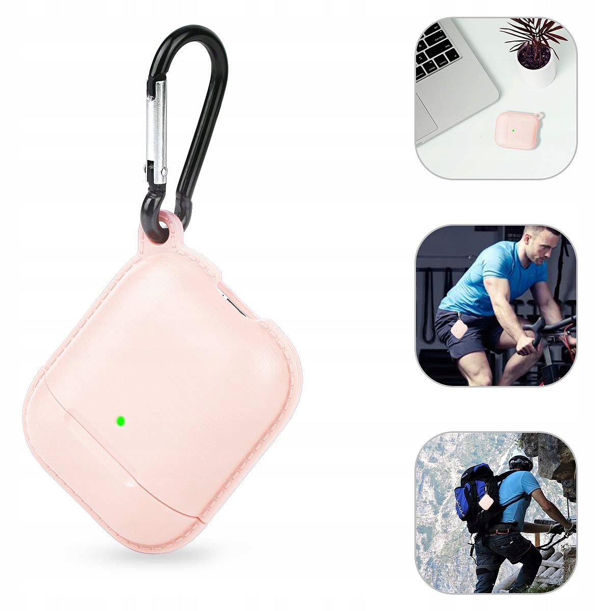 ETUI SILIKONOWE CASE DO AIRPODS 1/2 RÓŻOWE PINK EAN (GTIN) 791706351359