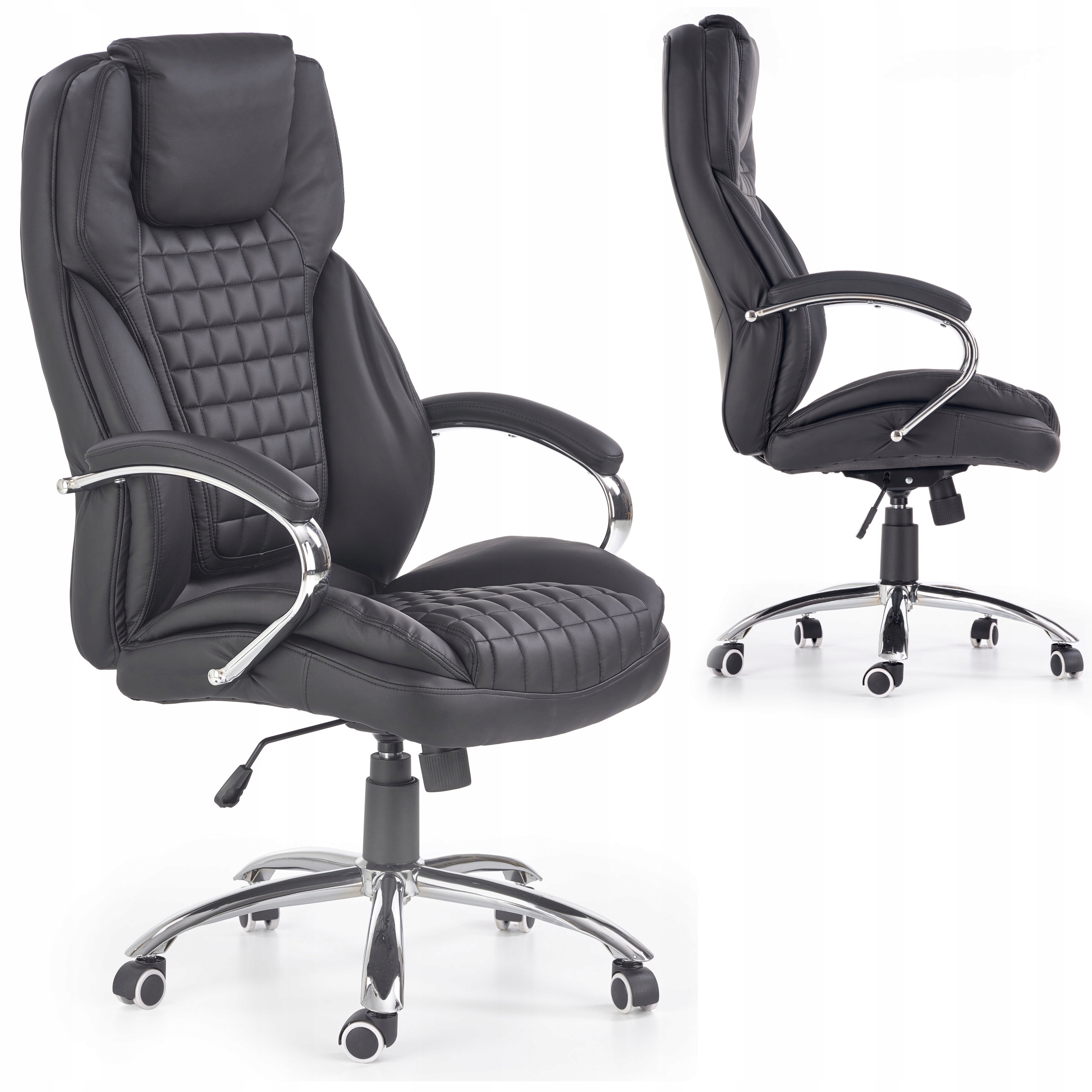 CZARNY SZEROKI Fotel biurowy obrotowy King Halmar