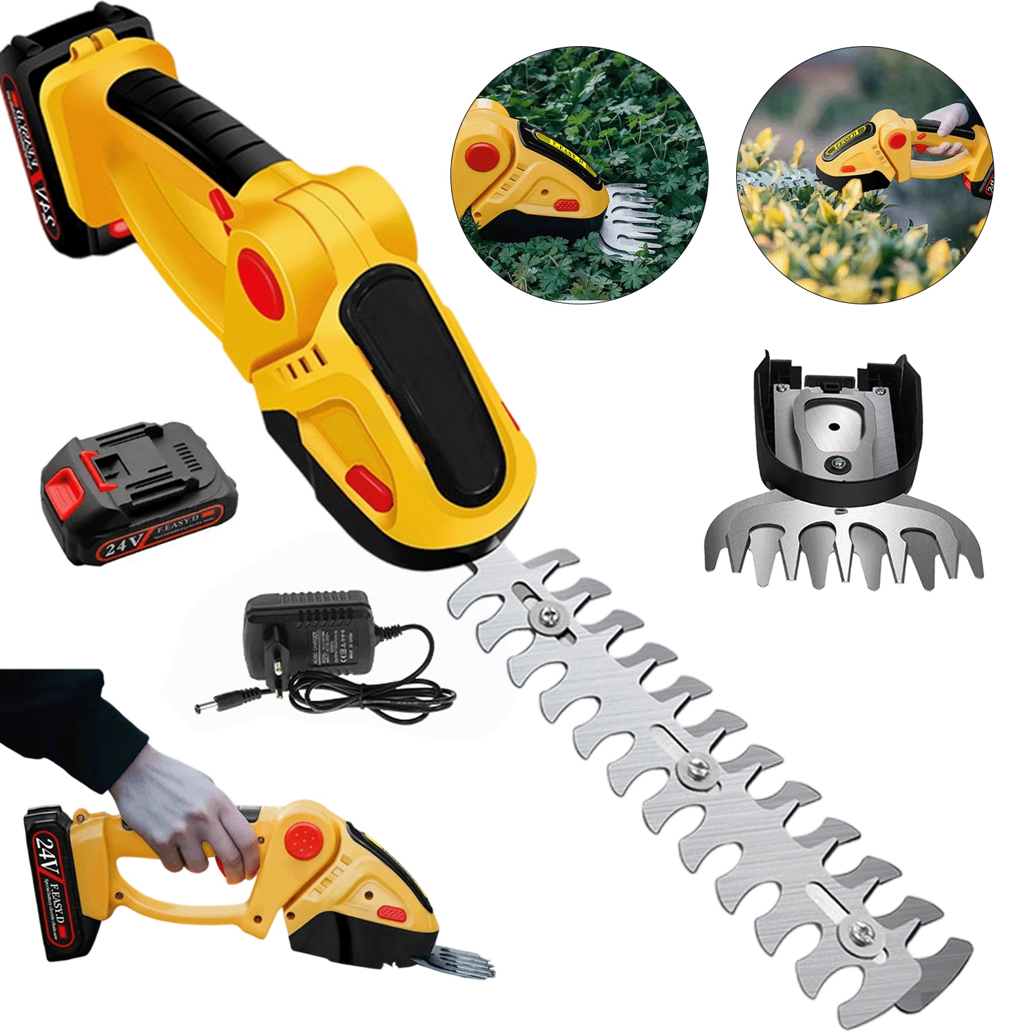 1500 Mah Ruční Akumulátorová Sekačka S Bezpečným Startem A 2 Čepelemi