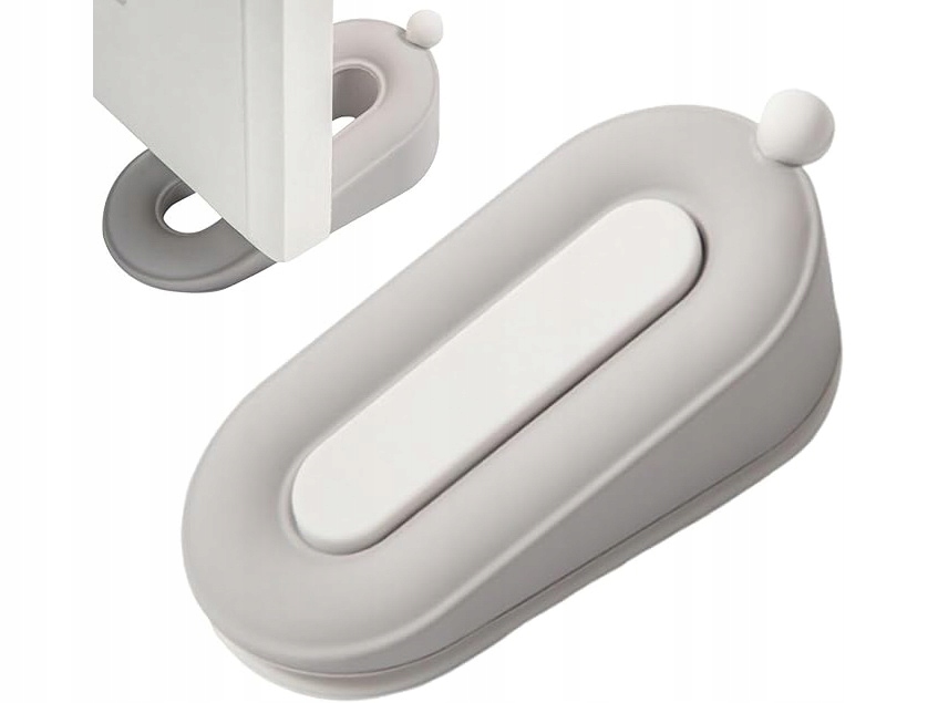 KLIN DO DRZWI ODBOJNIK BLOKADA STOPER DRZWIOWY OGRANICZNIK Z UCHWYTEM SZARY