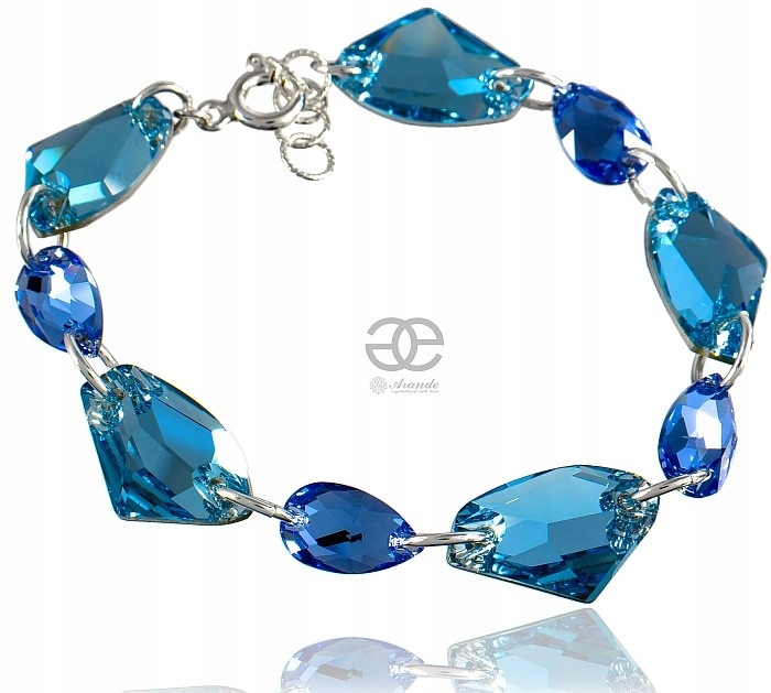 Krystaly Elegantní náramek Aqua Galactic Stříbro