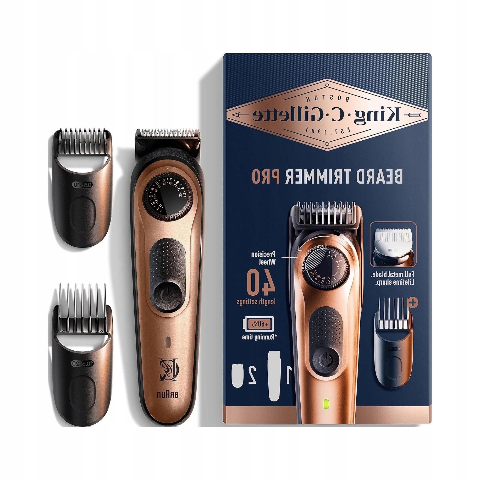 Zastřihovač vousů holicí strojek na vlasy King C. Gillette Pro